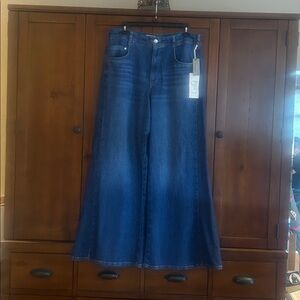 Anthropologie Pilcro Wide-Leg Blue Jeans - size P30